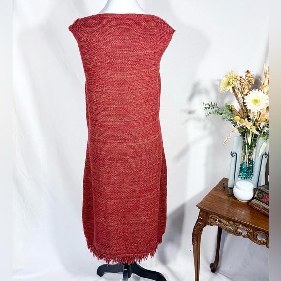 Holding Horses (Anthropologie) Sleeveless Fringe Knit Midi Sweater Dress – XL 💛 - Picture 5 of 9